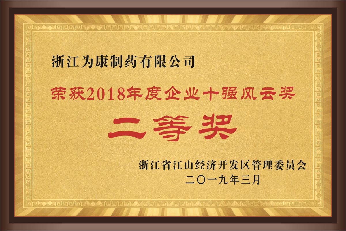 2018年度企業(yè)十強(qiáng)風(fēng)云獎(jiǎng)